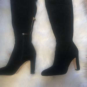 Black thigh high boots